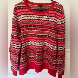 Talbots Fair Isle Crewneck Sweater Size XL